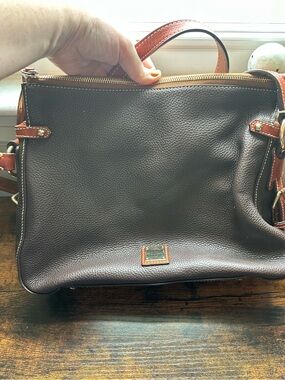 Dooney & Bourke Pebbled Leather Crossbody in Dark Brown